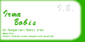 irma bobis business card